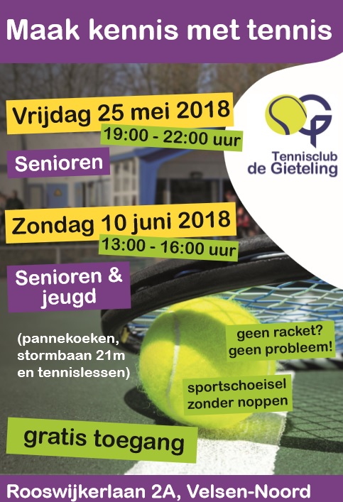 Maak kennis met tennis bij TC de Gieteling